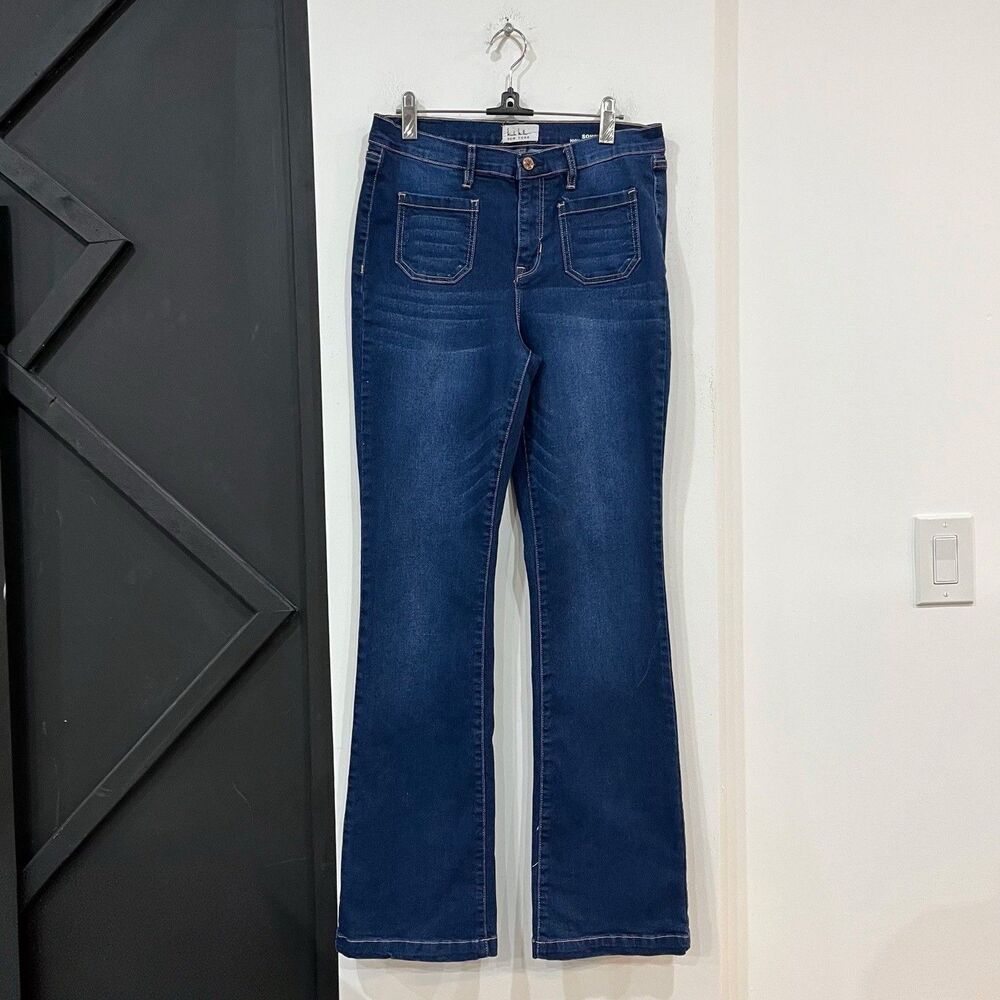 Nicole Miller Soho High Rise Bootcut Jeans Patch Pocket Size 6